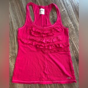 Hollister Dark pink/fuchsia Ruffle Tank Top